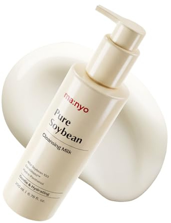 MANYO Pure Soybean Cleansing Milk, Hydrating Facial Milky Cleanser for Skin Barrier Repair, Hydrating Skincare with Hyaluronic Acid for Dry, Sensitive Skin, 6.76 fl oz (200ml)