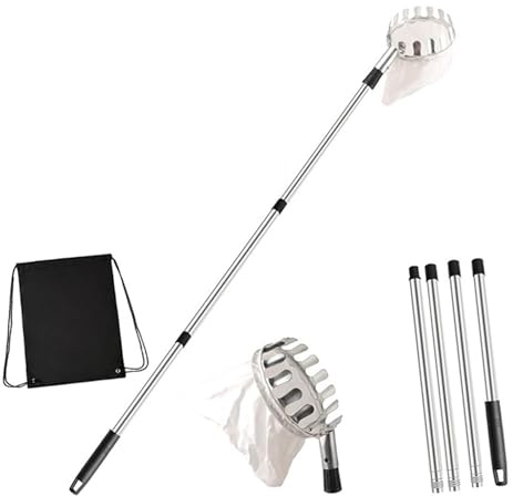 Extendable Fruit Collector 13ft Telescoping with Protective Fabric Basket No Climbing Needed for Home Gardens High Reach Fruit Pickers for Trees