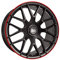 MAM Felgen MAM GT1 19 Zoll Alufelge 9,5J 5/112 ET30 66,6 MATT BLACK LIP RED, 9.5X19