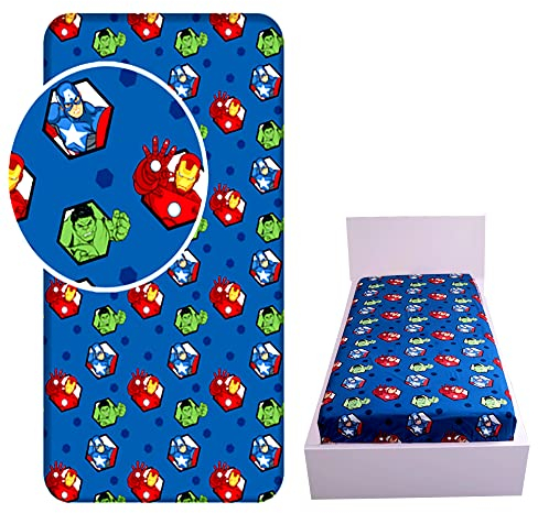 Superheroes Marvel Avengers Single Fitted Sheet Blue – 100% Cotton 602.04.0229.20.JF