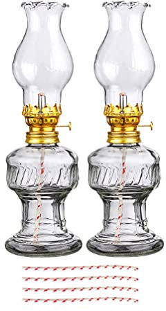 Garneck 2 Sets of Retro Kerosene Lamp Retro Oil Lamp Burner Kerosene Oil Home Party Decorative Outdoor Camping s for Indoors