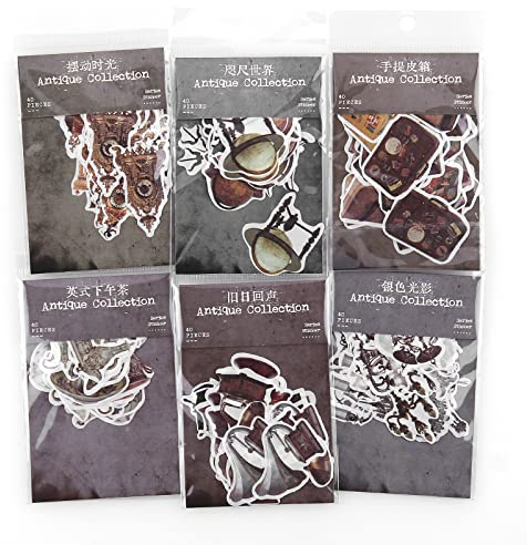 NOGAMOGA 270 Stück Vintage Scrapbooking Stickers Washi Sticker Dekorative Aufkleber für Retro Journaling, Junk Journal Aufkleber, Scrapbook-Zubehör