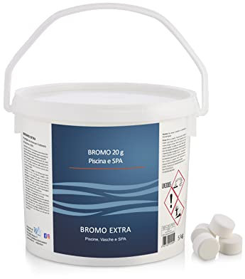 WILMIR SRL BROMO Extra 5 kg, Pastiglie da 20 gr di bromo stabilizzato per Vasche Idromassaggio, Spa e Piscine