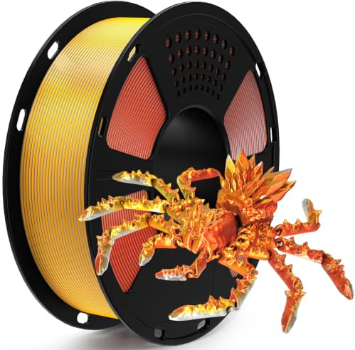 GEEETECH Filamento in PLA effetto seta tricolore per stampanti 3D, 1,75 mm, 1 kg per bobina, colori: oro, argento, rame