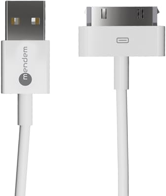 mendem USB Ladekabel 30-Pin Daten- und Synchronisationskabel - Kompatibel mit iPhone 4/4S, iPhone 2G/3G/3GS, iPad 1/2/3, iPod - Robustes USB Kabel für Schnellladen und Datenübertragung