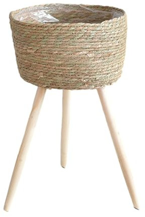 Vielseitiger gewebter Blumenkorb, Pflanzgefäß, Pflanzgefäß, Pflanzvase für Wohnzimmer, Bodenstehend, Aufbewahrung, Balkon, Gartendekoration