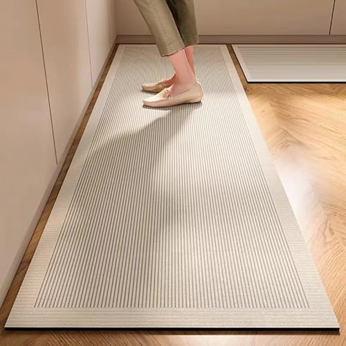 ARBOEE Alfombra Cocina Lavable Antideslizante, Alfombra de Cocina, Alfombra atrapa la Suciedad, Cocina y Comedor, Alfombra de Cocina Lavable de Secado rápido(Straight Stripe,40X120cm)