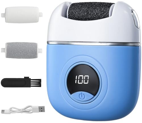 Elektrischer Fußschleifer Hornhautentferner Elektrisch Stark Profi Automatischer Fersenschleifer Mit 3 Schleifköpfen Fußpflegewerkzeug Schleifkopf für Zehen Fersen Seite der Füße