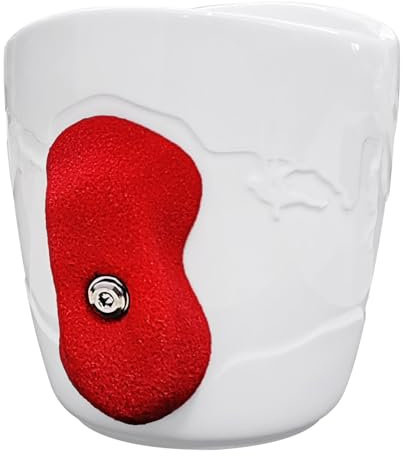 TWO STONES Rock Climbing Kaffeebecher für Kletterer als Kletterer Geschenk für Kletterer (weiß + rot)