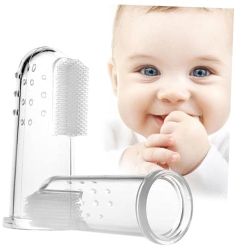 UTHCLO 2er Set Fingerzahnbürste & Oral Massager Transparent Sanfte Zahnhygiene Für Kleinkinder Ideal Zur Zahnreinigung Und Zahnungshilfe Für Babys