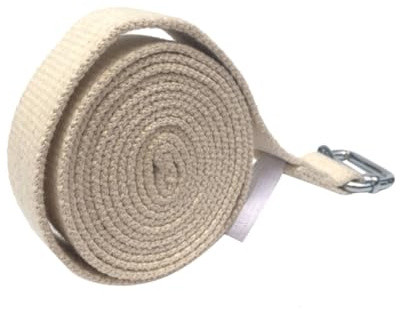 JOINPAYA Bande Élastique de Yoga pour Pilates et Exercices Quotidiens, Améliore la Flexibilité en Coton Blanc 3 Mètres, Ceinture D'étirement et Approfondit Étirements