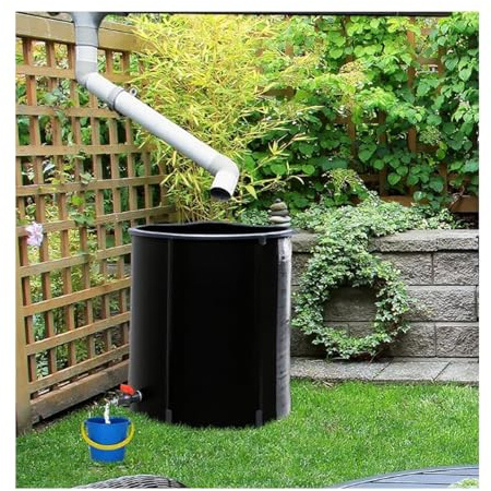 YPIOUREN Barril De Lluvia Ecológico,Barril De Recolección De Agua De Lluvia Portátil, Barril De Lluvia Plegable, Colector De Agua De Lluvia con Filtro, For Jardín.(Black,100L)