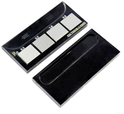 RA0.8-6.3 Ensemble d'échantillons de comparaison de rugosité avec 4 plaques en acier au carbone pour 7 méthodes d'usinage y compris tour, fraisage et meulage (meulage plat)