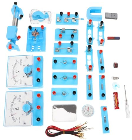 Alipis Caja de Experimentos de Física para Laboratorio Kit de Aprendizaje de Circuitos y Magnetismo Herramienta para Experimentos de Física Electricidad Estática y Kit de Electroimanes Pa