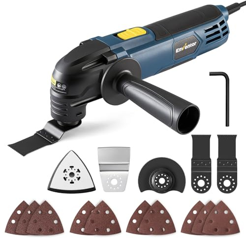 Enventor Multiherramienta Oscilante, 300W, mango auxiliar, 17 accesorios