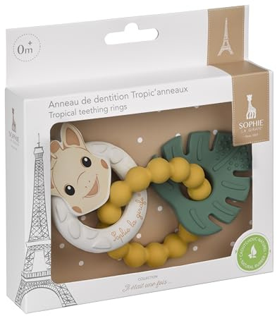 Sophie la Girafe – Anneau de Dentition Bébé Tropic’Anneaux – Jouet Sensoriel pour Soulager Les Gencives et Développer la Préhension – Dès la Naissance