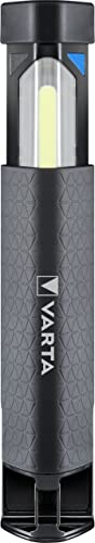 VARTA Baustrahler LED inkl. 4x AA Batterien, Work Flex Telescope Light, ausziehbare Arbeitsleuchte, Werkstattlampe mit zwei Leuchtmodi und gummiertem Anti-Rutsch-Griff