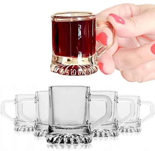 Alkoholbur KRUG shotglas set – mall shotglas 30 ml – med tung bas – diskmaskinssäker – 4,9 x 3,6 cm – Vodka glas shotglas rolig uppsättning av 6