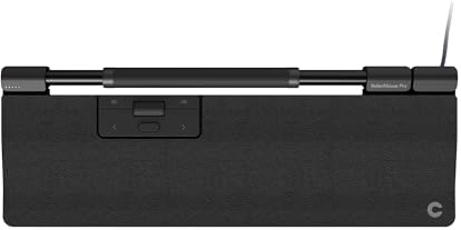 Contour RollerMouse Pro|Trådbunden Mus|Förlängt Handledsstöd|Ergonomisk Datormus|Centrerad Mus|Smärtlindrande|6 Programmerbara Knappar|2800 DPI|Windows & macOS|Veganskt Läder