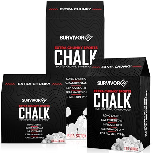 SURVIVOR Gymkrita – 207 ml tjock klättringskrita, lyftkrita, gymnastikkrita – rent magnesiumkarbonat handkritpulver, tyngdlyftning krita gym – bergsklättring, krita för tyngdlyftning (7 oz)