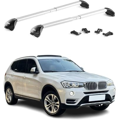 OMAC Barres de Toit transversales pour BMW X3 F25 G01 2011-2025 Alu Gris 2X