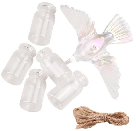 Shaersu Comederos de colibríes para exteriores, pequeños suministros transparentes a prueba de fugas, comedero de aves en el patio trasero, para jardinería, alimentos, agua, patio al aire libre