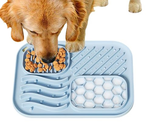 Alfombra de Lamiendo para Perros, dispensador de golosinas de Silicona, Alfombra de lamer con, para el enriquecimiento de Gatos y Cachorros, Comida en casa, educación y