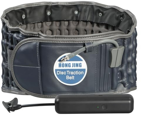 HONGJING Ceinture dorsale de décompression avec pompe électrique pour soulager les maux de dos, soutien lombaire gonflable pour le levage, taille unique, taille 63,8 à 1012,7 cm