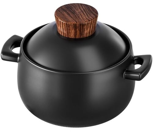 Keramisk gryta, Små kopparkastruller, gryta, lergryta med lock(3.5L/3.2Quarts)