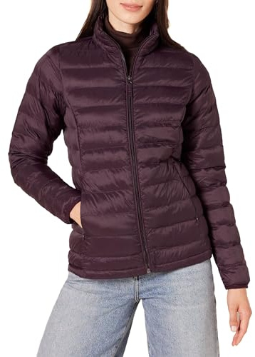Amazon Essentials Lightweight Water-resistant Packable Puffer Jacket, Abrigo Mujer, Rojo (burgundy), Large