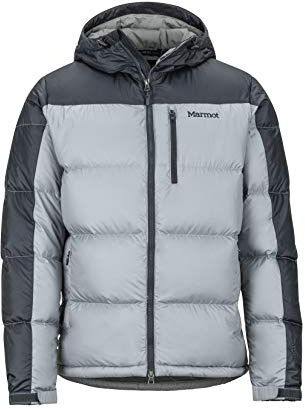 Marmot Guides Down Hoody Veste en Duvet Isolée Légère, Facteur de Gonflement de 700, Veste d'extérieur, Anorak déperlant, Coupe-Vent Homme Grey Storm/Dark Steel FR: S (Taille Fabricant: S)