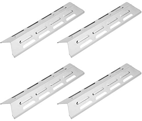 Placa de calor para parrilla de gas para barbacoa, 4 piezas de repuesto de parrilla de patio trasero de acero inoxidable, parrilla de gas, horno, tiendas de calor, deflector, cubierta de quemadores, a