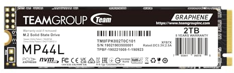 TEAMGROUP MP44L 2TB SLC Cache NVMe 1.4 PCIe Gen 4x4 M.2 2280 Laptop & Desktop SSD (R/W Geschwindigkeit bis zu 4.800/4.400MB/s) TM8FPK002T0C101