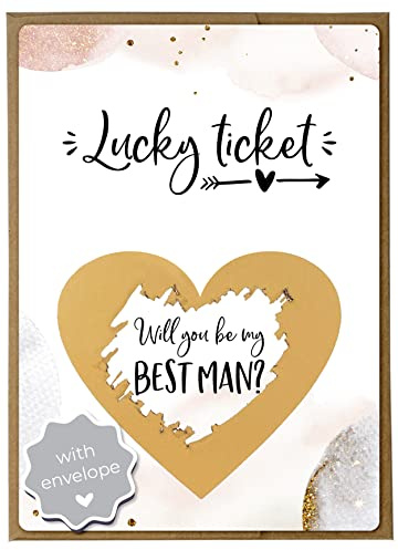 Joli Coon Will You Be My Best Man Scratch Card, Golden Glamour