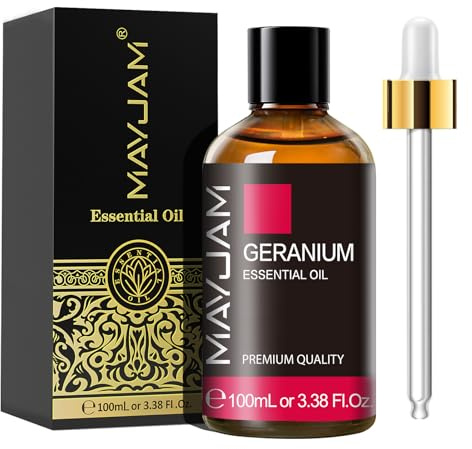 MAYJAM Geranium Essential Oils 100ML, Geranium Oil for Diffuser, Humidifier, DIY, Home, Office