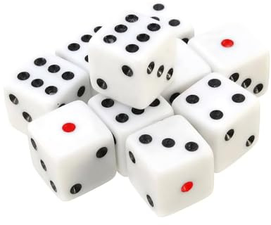Lahviuu Dés Polyédriques,10 pcs D6 Dés Jdr Dès Jeu de Rôle Role Playing Dice Polyédrique Jeu de Dés pour MDG MTG RPG Donjons et Dragons Heroquest 16mm Blanc