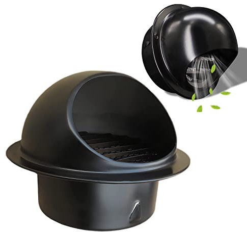 dvnFWKc Outlet small Exhaust Grille, 304 Edelstahl schwarz kreisförmige Abluftgitter Belüftungsmaske, Lamellengitterabdeckung Wandtrockner Belüftungskappe, Laibungslüftung mit Netz(70mm 2.8 inch)