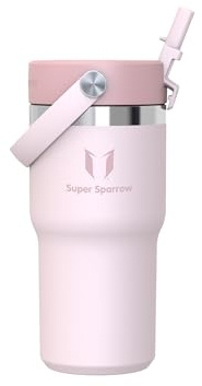 Sparrow Borraccia Termica Bambini - 620ml - Twistpath Borracce con Tappo Flex con Cannuccia - Senza BPA & Perdite Bottiglia Acqua - Inox Borracce Termiche Per Portabevande
