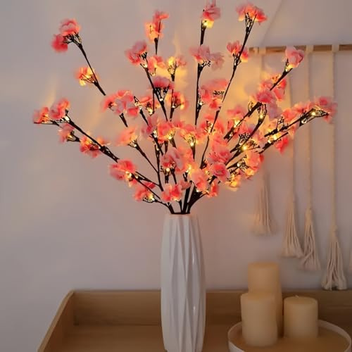 Maimeili 2 PCS LED Lighted Twig Branches 40 LED Beads Warm White Colored Battery Operated Decorative Branch Lights for Vase Bedroom Restaurant Coffee Bar Library Party Photo Background 70CM