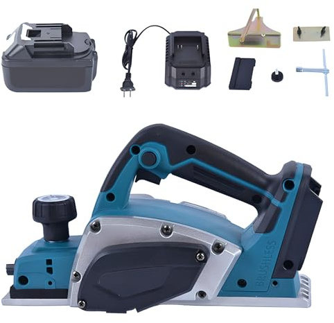 Cordless Planer, Brushless Electric Wood Planer - 15000RPM, Electric Planer Cordless Handheld Wood Planing Machine