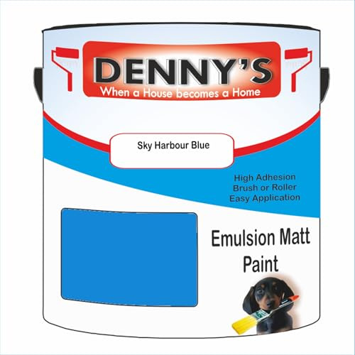 Premium Interior Wall & Ceiling Emulsion Paint – Sky Harbour Blue – Rich Matt Finish, Durable & Washable, Low Odour, Ideal for Living Rooms, Bedrooms & Hallways (250ML Tin)
