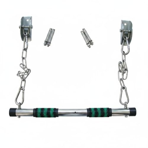 Milageto Sbarra Trazioni a Muro Uso Interno Pull Up Bar Multifunzione Alta Portata Barra Ginnica con Catene per Casa, Palestra Domestica, Allenamento, Barra Per Trazioni Con Catena Da 1,5 Metri