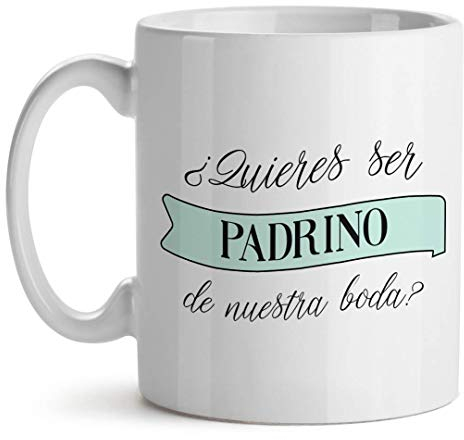Kadoo Regalos Taza Personalizable Boda Quieres Ser Mi Padrino