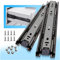 Full Extension Drawer Runners 250 300 350 400 450 500 550 600mm Ball Bearing Metal Black Slides Width 45mm Rails Track Guide Glides Heavy Duty 45kg 1 Pair