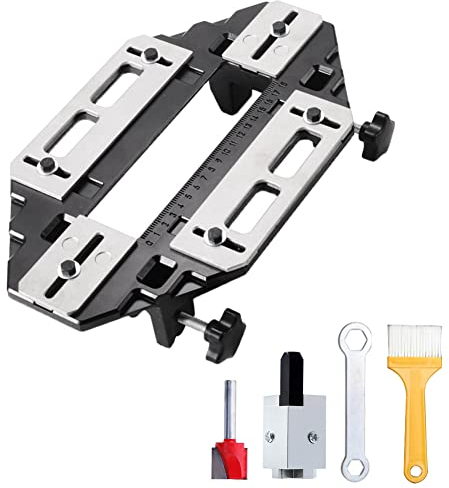 DUEBEL Aluminum Alloy Woodworking Hole Opener Slotting Locator Wooden Door Hinge Hole Guide Jig for Door Lock Installation