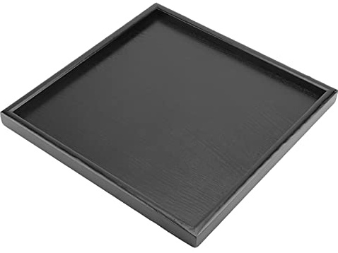 Träbrickor, svart, kvadratisk, serveringsbricka, te-/dryckesplatta, halkfri, liten träserveringsbricka för te, kaffe, mat, hem, restauranger och barer 30 x 30 cm