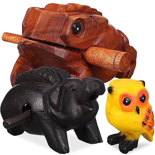 ABOOFAN Tonblock-set 3-teilig Musikinstrumente Aus Holz Klangblöcke Formen für Jungen und Mädchen