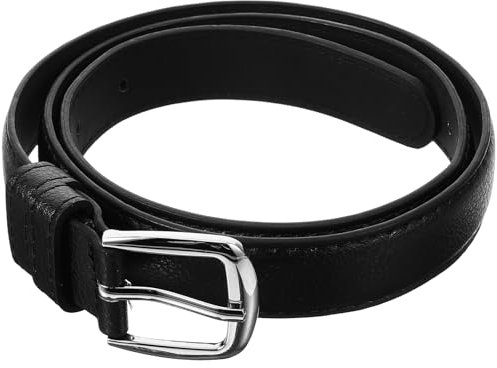 VALICLUD Kindergürtel Für Jungen Verstellbarer Schwarz Pu-Leder Gürtel Für Jeans Und Hosen Mit Stilvollen Dekorativen Details