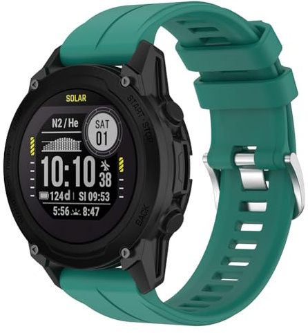Tyogeephy remmar för Garmin Descent G1 solletel/Descent G1 solar/Descent G1 rem, justerbart mjukt silikon sportband ersättningsband för kvinnor män, 22mm