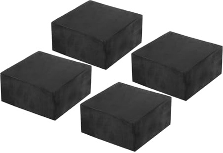 PATIKIL Almohadillas de Goma Antivibración 4 Unidades Almohadillas Cuadradas de Aislamiento de Vibraciones de 3.94 x 3.94 x 2 para HVAC Compresor de Aire Lavadora Negro